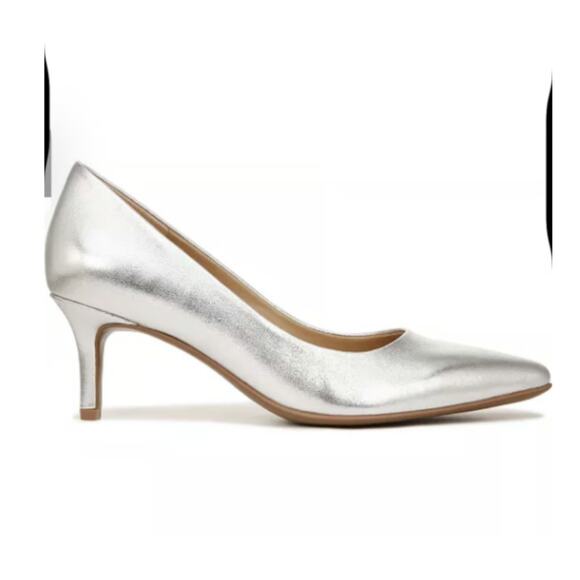 New Naturalizer Women’s Everly Pointed Toe Pumps, Silver Metallic Leather 7.5 - Picture 6 of 6